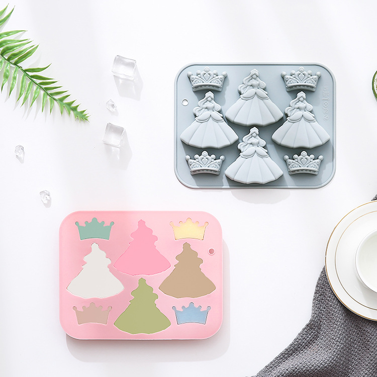 Bunny Cake Mold - 8 отверстий 3d платье принцессы Корона