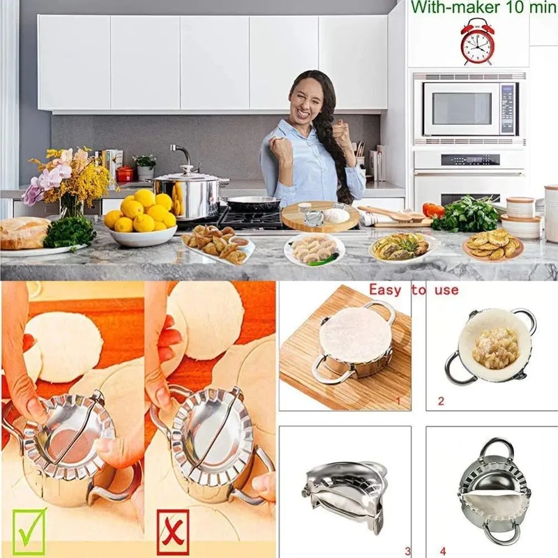 Dumpling Press Set - Набор для приготовления пельменей из нержавеющей