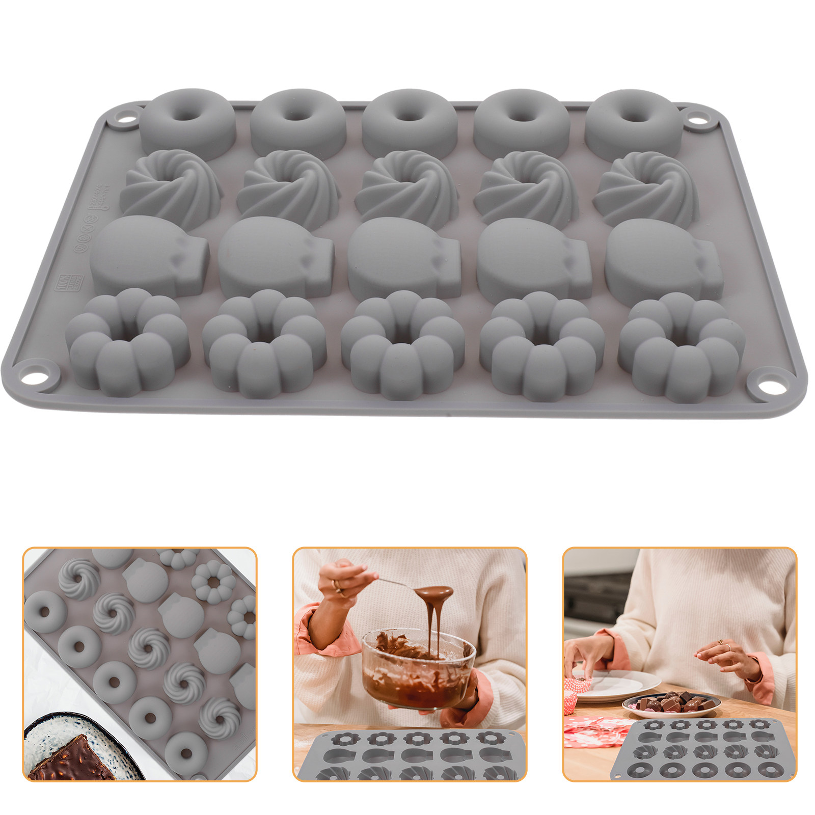 Donut Mold Silicone - Силиконовая форма для шоколадных пончиков, мини-форма